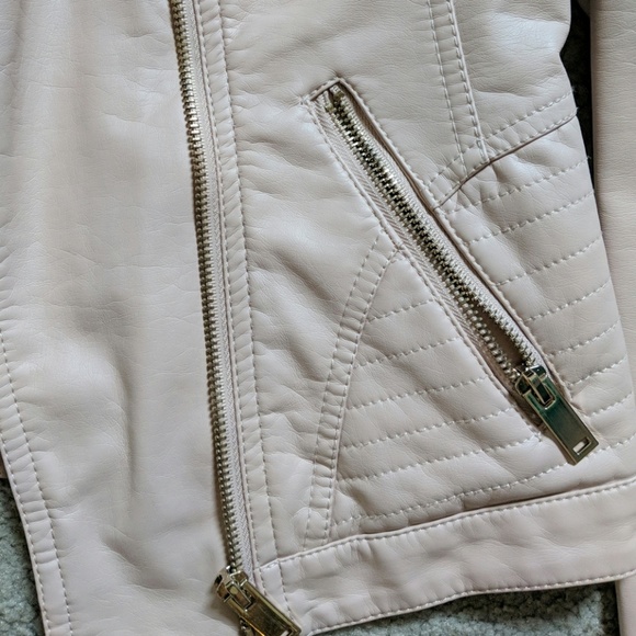 Light Pink Faux Leather Jacket - Picture 5 of 5